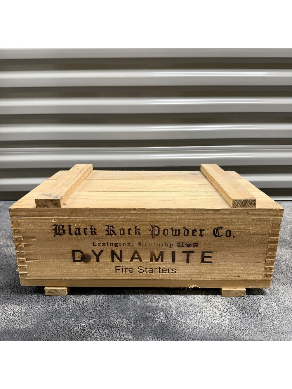 Vintage Style Black Rock Powder Co. Dynamite Fire Starters Wooden Crate Box